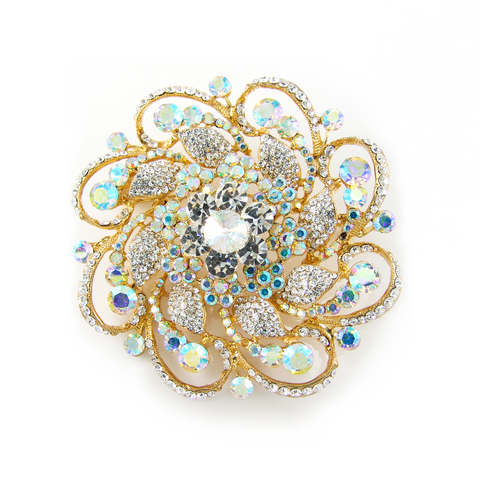 Pave Big Flower Pin Brooch_4 colors