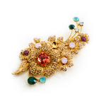 Classic Crystal Flower Stone Pendant Brooch_8 colors