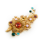 Classic Crystal Flower Stone Pendant Brooch_8 colors
