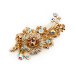 Classic Crystal Flower Stone Pendant Brooch_8 colors