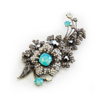 Classic Crystal Flower Stone Pendant Brooch_8 colors