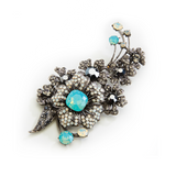 Classic Crystal Flower Stone Pendant Brooch_8 colors