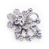 Crystal Flower Paved Pin Brooch_4 colors