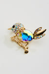 Cute Sparrow fancy crystal Pin Brooch_8 colors