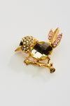 Cute Sparrow fancy crystal Pin Brooch_8 colors