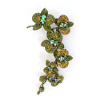 Luxury Long Flower Crystal Brooch_8 colors