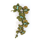 Luxury Long Flower Crystal Brooch_8 colors