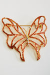 Classical Filigree Crystal  Butterfly Pin Brooch_4 colors