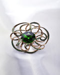 ROUND CIRCLE LINE CRYSTAL BROOCH