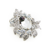 Fancy Crystal Oval Leaf Pendant Brooch_7 colors