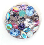 ROUND LT. MULTI PULL  AUSTRIAN CRYSTAL BROOCH