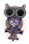 Crystal Owl Pin Brooch_3 colors