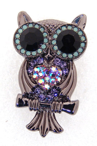 Crystal Owl Pin Brooch_3 colors