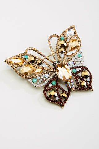 Elegant Swallowtail Butterfly fancy crystal Brooch_5 colors