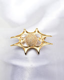 SHIELD SHAPE SWAROVSKI CRYSTAL BROOCH_2 colors