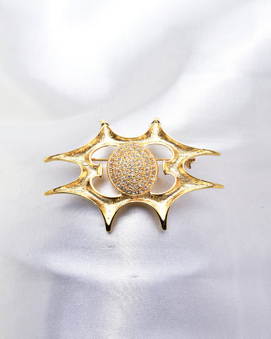 SHIELD SHAPE SWAROVSKI CRYSTAL BROOCH_2 colors