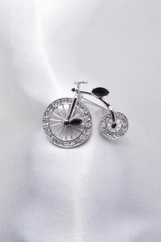 Cute Swarovski Crystal Bicycle Brooch