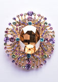 Elegant Oval Crystal Brooch_3 colors