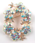 Elegant Crystal Floral Wreath Brooch_9 colors