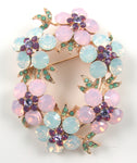 Elegant Crystal Floral Wreath Brooch_9 colors