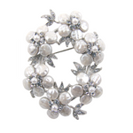 Elegant Crystal Floral Wreath Brooch_9 colors