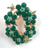 Elegant Crystal Floral Wreath Brooch_9 colors