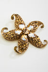 STARFISH FLOWER SHAPE CRYSTAL BROOCH & PENDANT_3 colors