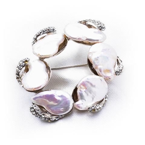 GENUINE FRESH WATER PEARL BROOCH_2 colors