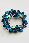 Crystal Floral Wreath Pendant Brooch_7 colors