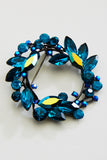 Crystal Floral Wreath Pendant Brooch_7 colors