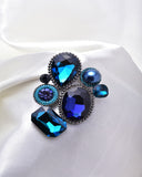 GEOMETRY SHAPE GENUINE CRYSTAL BROOCH_4 colors