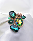GEOMETRY SHAPE GENUINE CRYSTAL BROOCH_4 colors