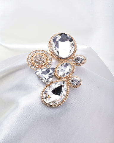 Multy Geometry shape crystal Brooch_3 colors