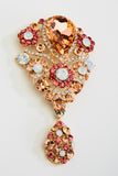 Crystal Flower Bouquet Pendant Brooch_6 colors