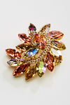 Elegant Fancy Crystal Leaf Brooch_6 colors