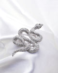 UNIQUE ANIMAL SNAKE CRYSTAL BROOCH_2 colors