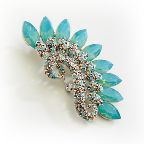 Crystal  Indian Chief Feather Pendant Brooch_8 colors