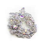 Crystal Butterfly Flower Wreath Brooch_6 colors