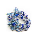 Crystal Butterfly Flower Wreath Brooch_6 colors