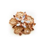 Victorian Filigree Flower fancy crystal Brooch_5 colors