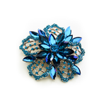 Victorian Filigree Flower fancy crystal Brooch_5 colors