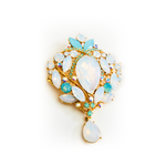 CLASSIC PETAL FANCY CRYSTAL BROOCH_4 colors