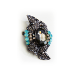 Victorian Crystal Pendant Brooch_6 colors