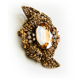 Victorian Crystal Pendant Brooch_6 colors