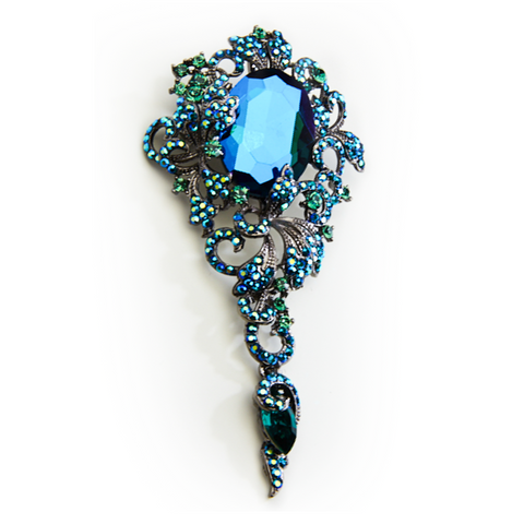 Victorian Crystal Vine Statement Brooch_6 colors