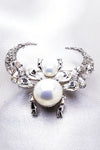 SPIDER CRYSTAL & PEARL BROOCH_2 colors