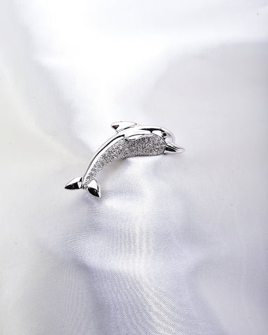NICE DOLPHIN SWAROVSKI CRYSTAL BROOCH