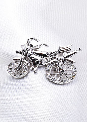 MOTORCYCLE SWAROVSKI CRYSTAL BROOCH