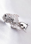 CUTE DOUBLE DOLPHIN SWAROVSKI CRYSTAL BROOCH