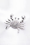 SMALL CRAB SWAROVSKI CRYSTAL BROOCH